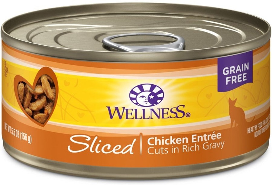 Cat Wellness Wet Food | Wellness Grain Free Natural Sliced Chicken Entree Wet Canned Cat Food