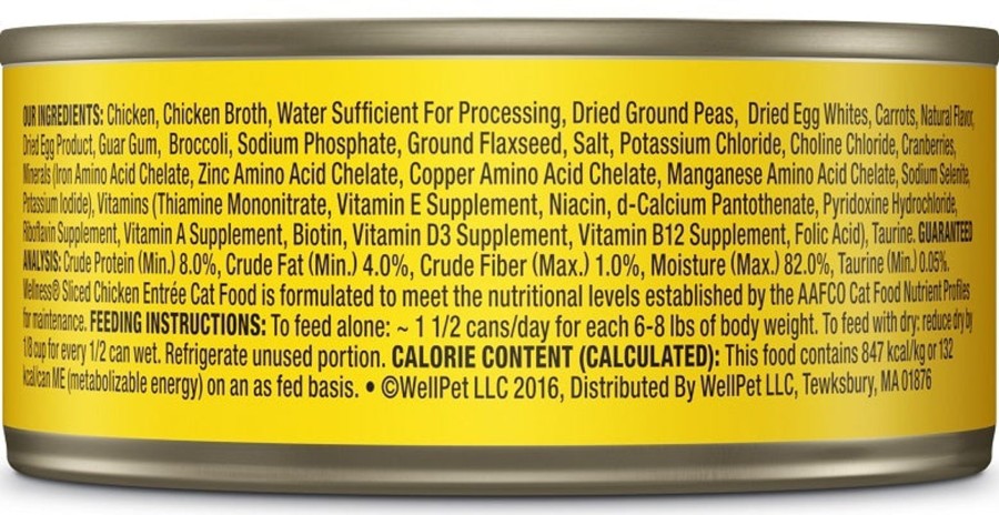 Cat Wellness Wet Food | Wellness Grain Free Natural Sliced Chicken Entree Wet Canned Cat Food