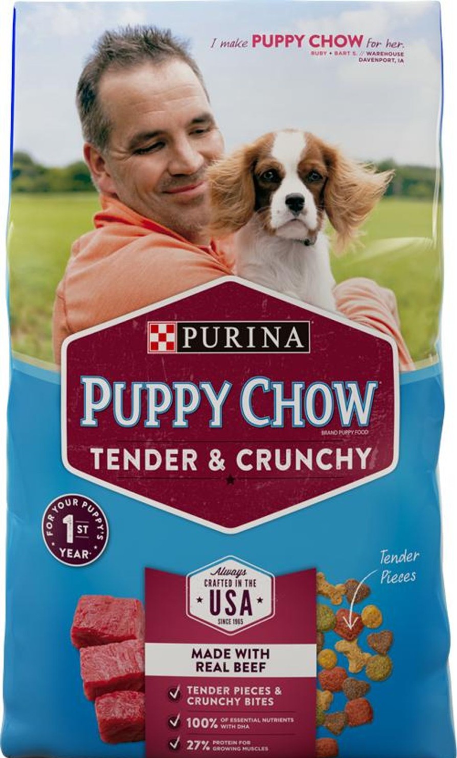 Dog Purina Puppy Chow | Purina Puppy Chow Tender And Crunchy Beef Recipe Dry Dog Food