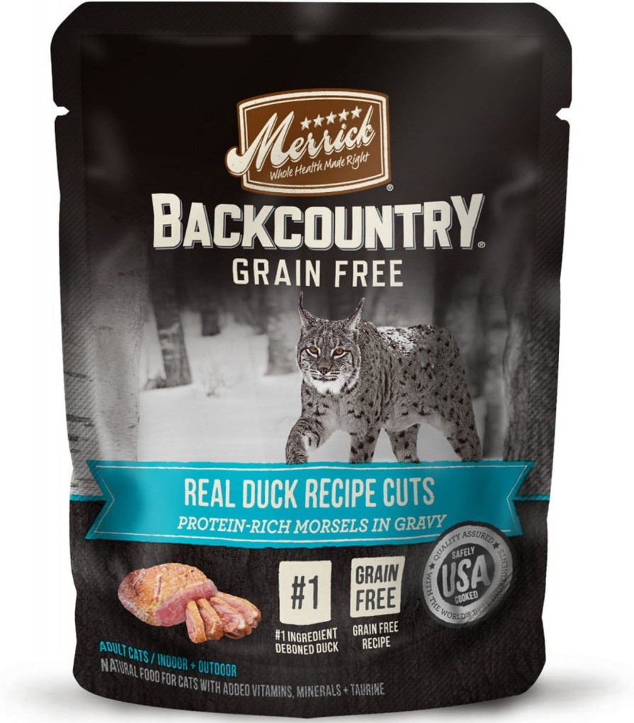 Cat Merrick Wet Food | Merrick Backcountry Grain Free Real Duck Cuts Recipe Cat Food Pouch