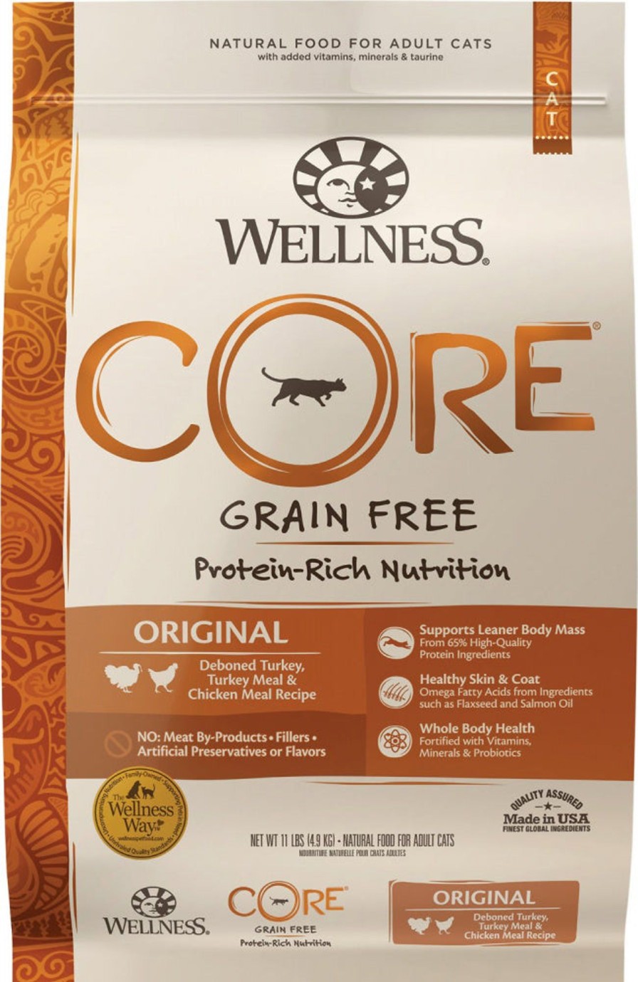 Cat Wellness Dry Food | Wellness Core Natural Grain Free Original Turkey, Chicken, Whitefish & Herring Recipe Dry Cat Food