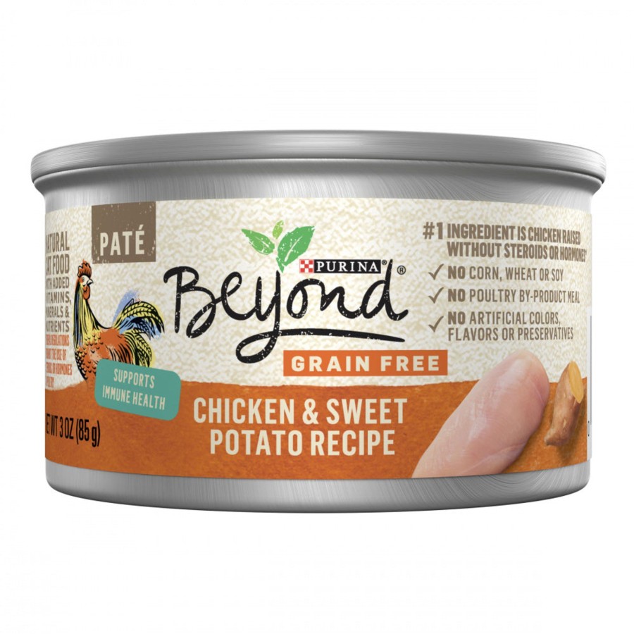 Cat Purina Beyond Wet Food | Purina Beyond Grain-Free Chicken & Sweet Potato Pate Recipe Canned Cat Food