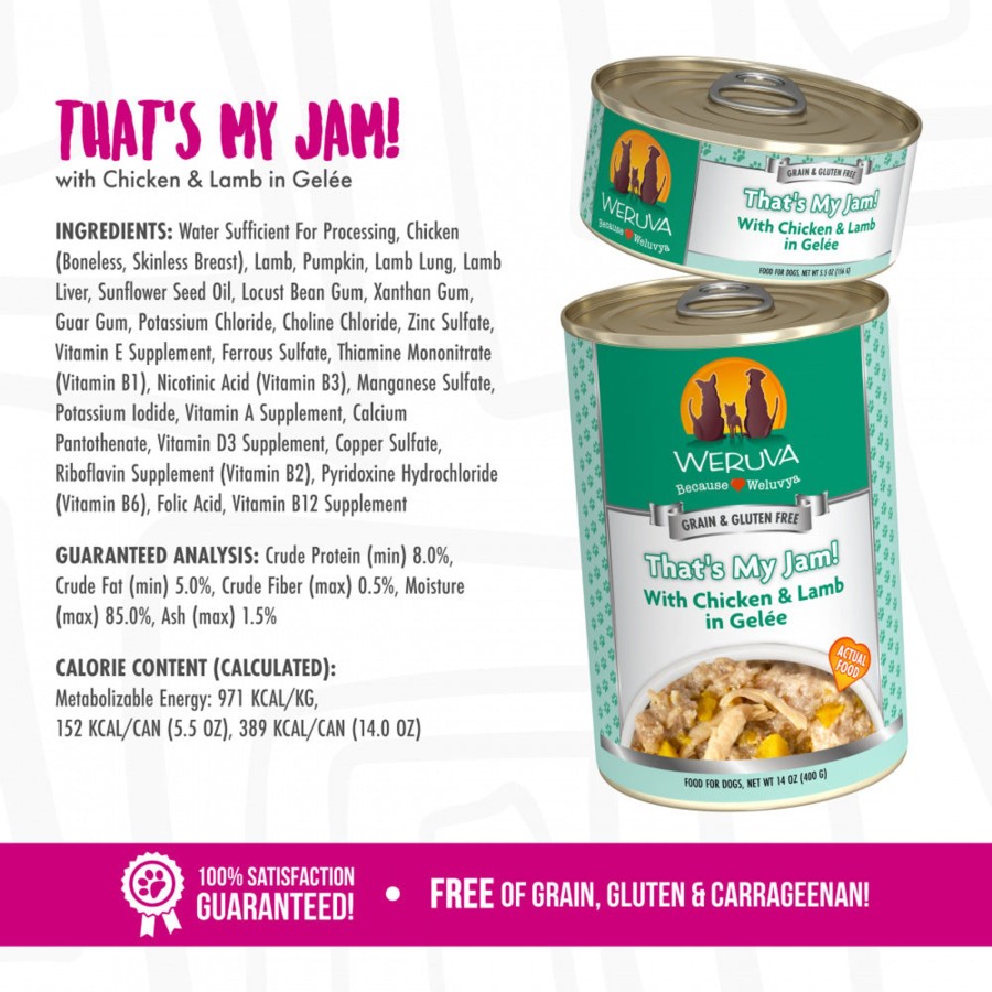 Dog Weruva | Weruva Thats My Jam Chicken & Lamb Canned Dog Food