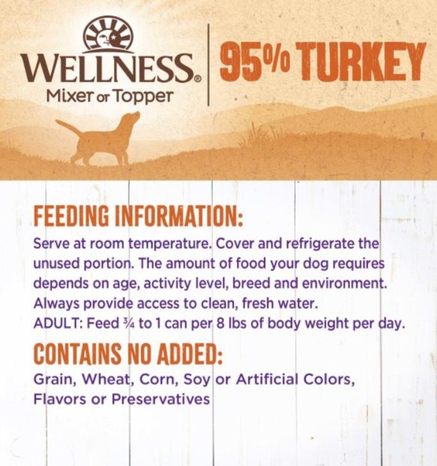 Dog Wellness Wet Food | Wellness Natural Grain Free Adult 95% Turkey Canned Dog Food