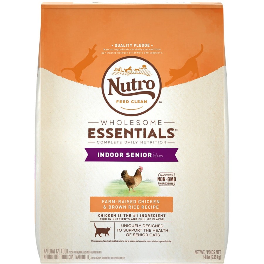 Cat Nutro Dry Food | Nutro Wholesome Essentials Indoor Senior Farm Raised Chicken And Brown Rice Dry Cat Food