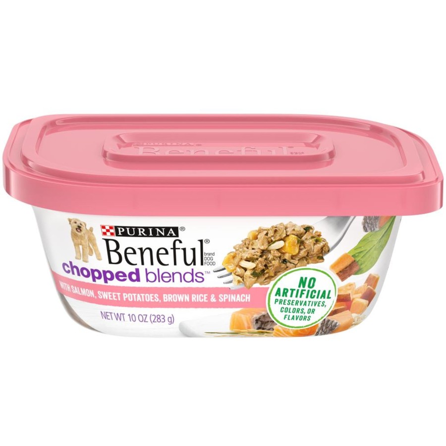 Dog Beneful | Beneful Chopped Blends With Salmon, Sweet Potatoes, Brown Rice & Spinach Wet Dog Food Tubs