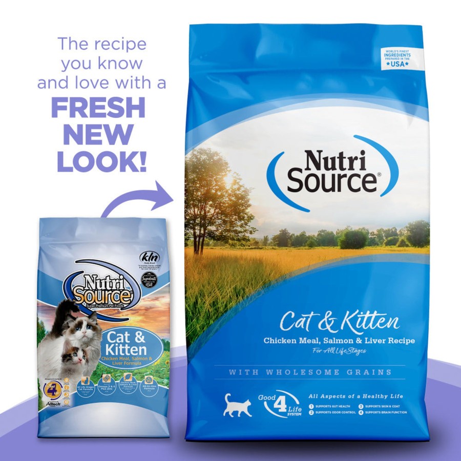 Cat NutriSource Dry Food | Nutrisource Cat & Kitten Chicken, Salmon & Liver Dry Cat Food