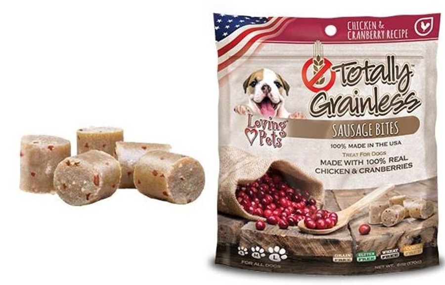 Dog Loving Pets | Loving Pets Totally Grainless Grain Free Chicken And Cranberry Recipe Sausage Bites Dog Treats