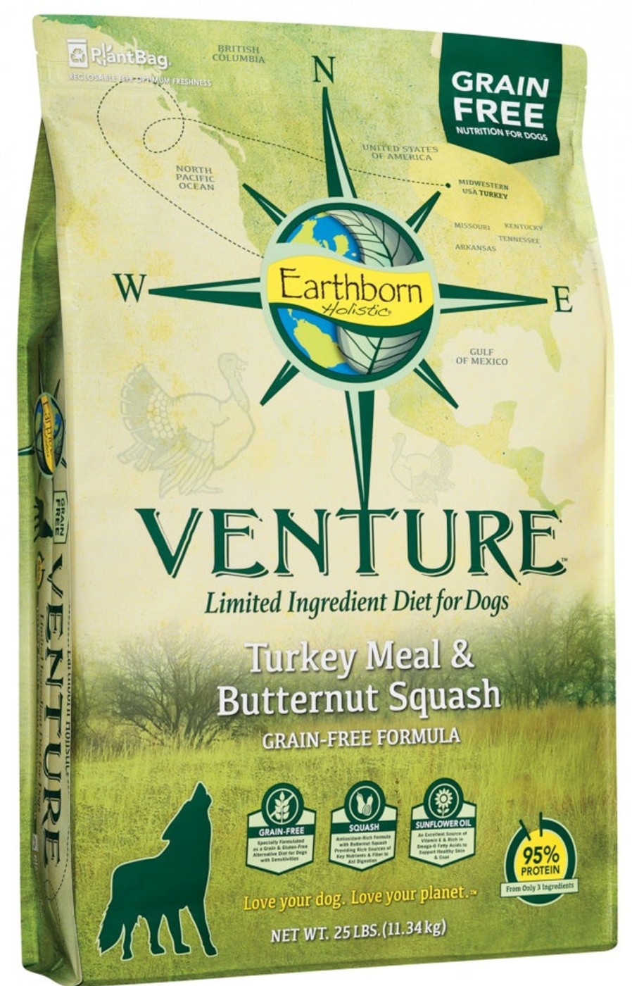 Dog Earthborn Holistic | Earthborn Holistic Venture Limited Ingredient Grain Free Turkey Meal And Pumpkin Dry Dog Food