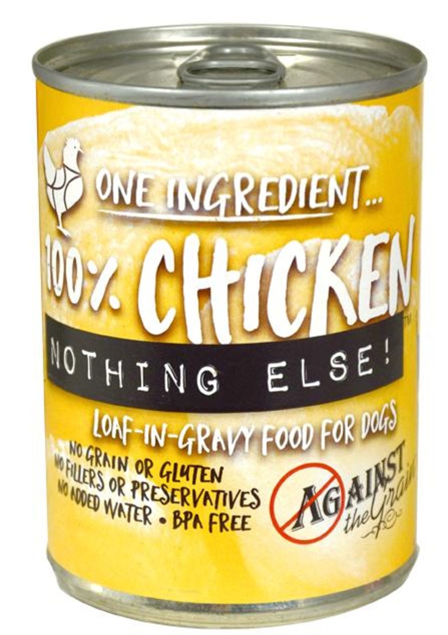 Dog Against the Grain Wet Food | Against The Grain Nothing Else Grain Free One Ingredient 100% Chicken Canned Dog Food