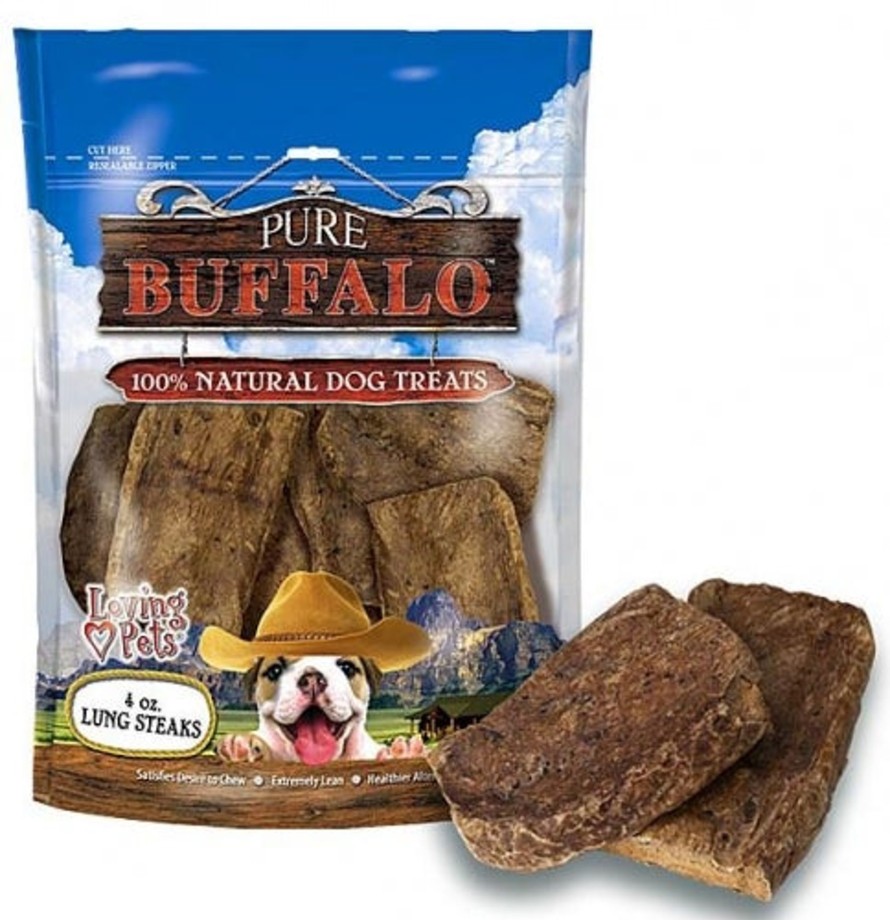 Dog Loving Pets | Pure Buffalo Lung Steaks Dog Treats