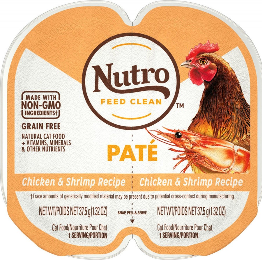 Cat Nutro Wet Food | Nutro Perfect Portions Adult Grain Free Chicken And Shrimp Pate Wet Cat Food Trays