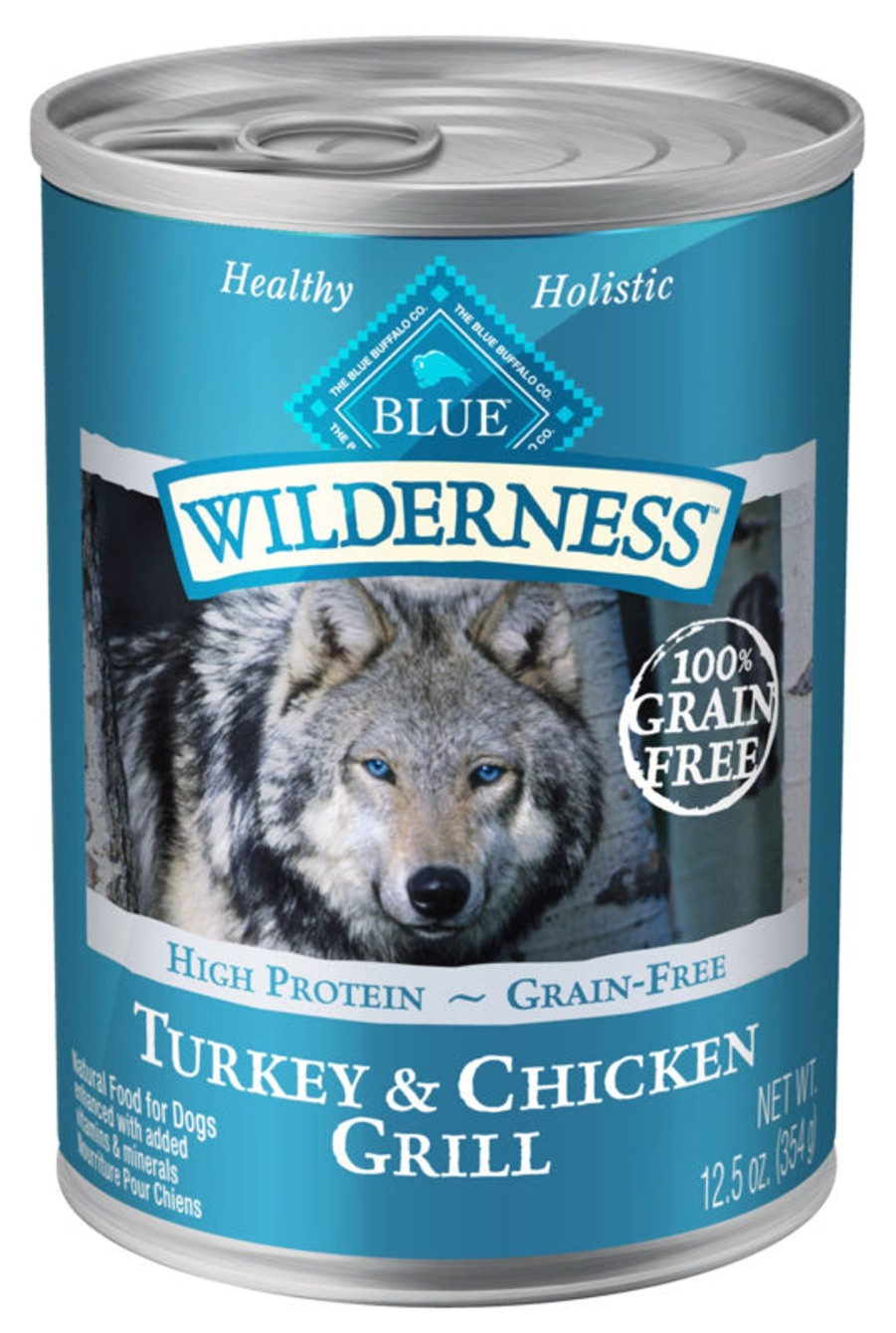 Dog Blue Buffalo Wet Food | Blue Buffalo Wilderness High-Protein Grain-Free Turkey & Chicken Grill Adult Canned Dog Food