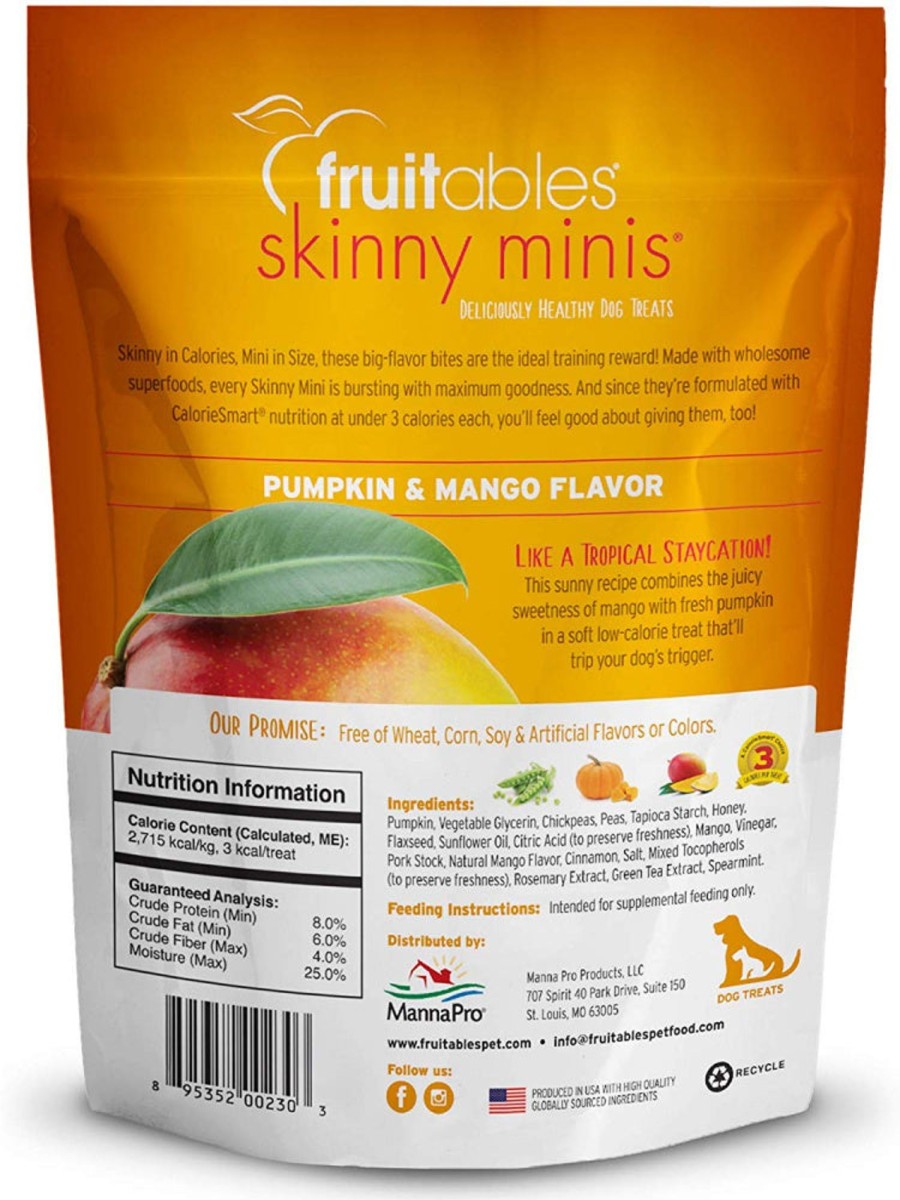 Dog Fruitables | Fruitables Chewy Skinny Minis Pumpkin Mango Flavor Dog Treats