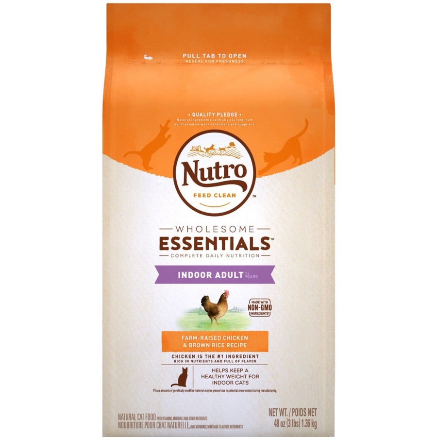 Cat Nutro Dry Food | Nutro Wholesome Essentials Indoor Adult Farm Raised Chicken And Brown Rice Dry Cat Food