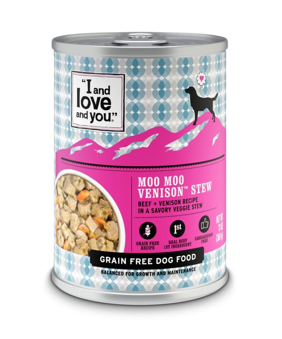 Dog I and Love and You Wet Food | I And Love And You Grain Free Moo Moo Venison Stew Canned Dog Food