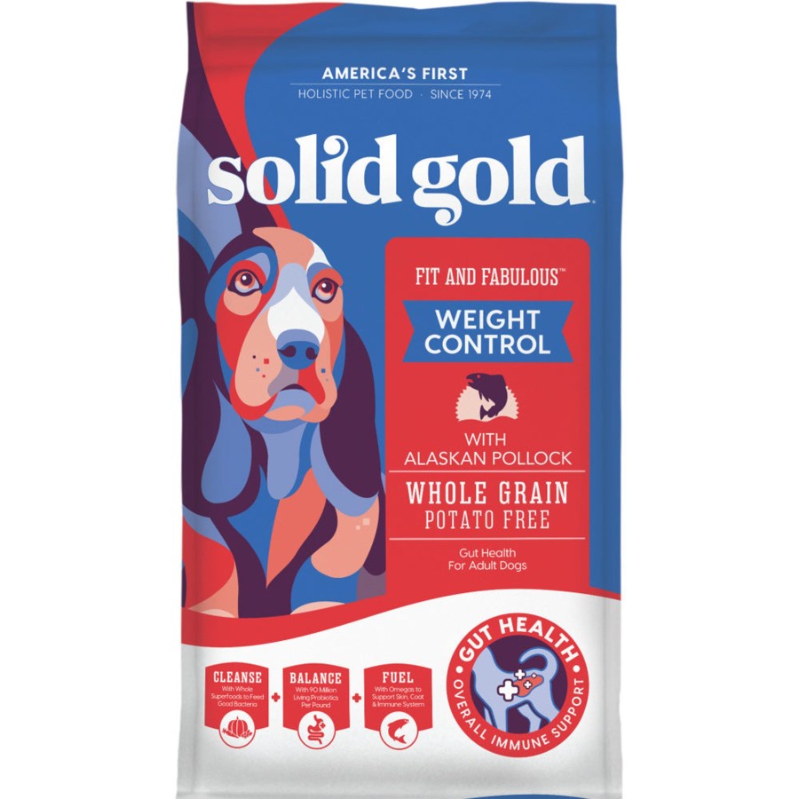 Dog Solid Gold Dry Food | Solid Gold Fit & Fabulous Adult Low Fat & Low Calorie With Fresh Caught Alaskan Pollock Dry Dog Food