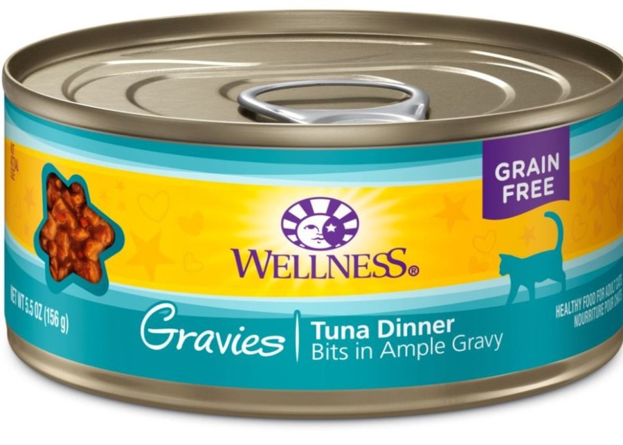 Cat Wellness Wet Food | Wellness Natural Grain Free Gravies Tuna Dinner Canned Cat Food