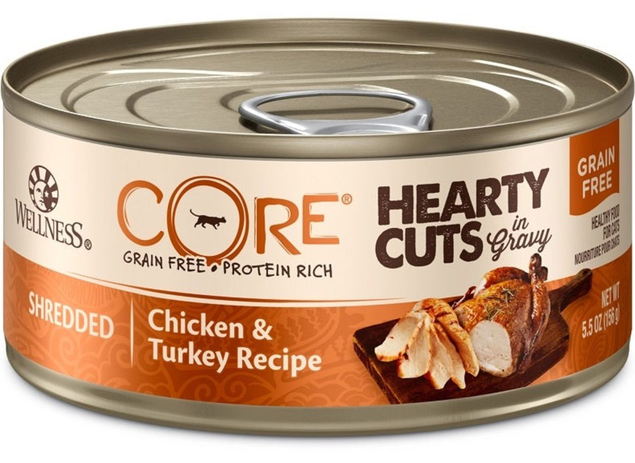 Cat Wellness Wet Food | Wellness Core Natural Grain Free Hearty Cuts Chicken And Turkey Canned Cat Food