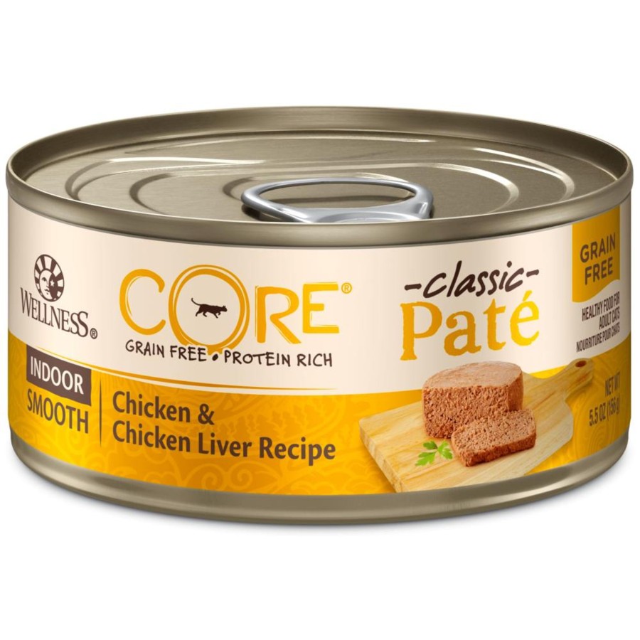 Cat Wellness Wet Food | Wellness Core Natural Grain Free Indoor Chicken And Chicken Liver Smooth Pate Wet Canned Cat Food