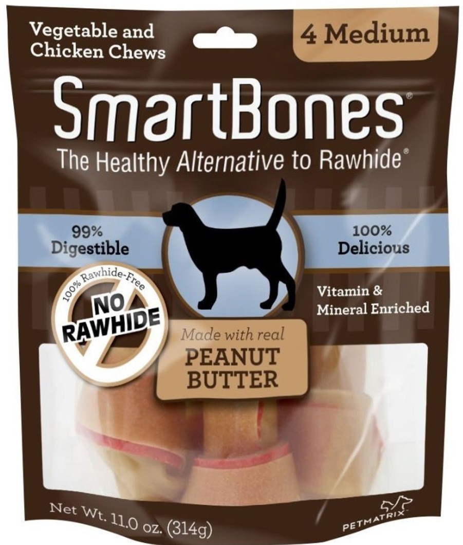 Dog SmartBones | Smartbones Medium Peanut Butter Chew Bones Dog Treats