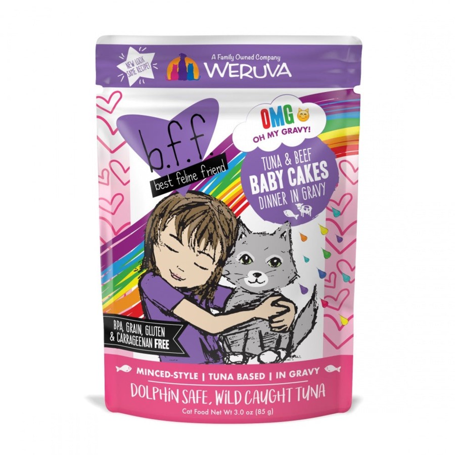 Cat Weruva Wet Food | Weruva Bff Tuna & Beef Baby Cakes Recipe Pouches Wet Cat Food