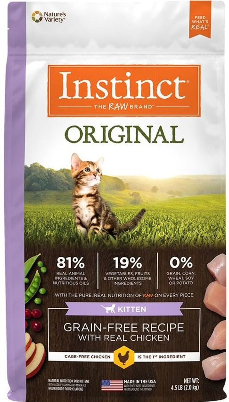 Cat Nature's Variety Freeze Dried | Instinct Original Kitten Grain Free Recipe With Real Chicken Natural Dry Cat Food