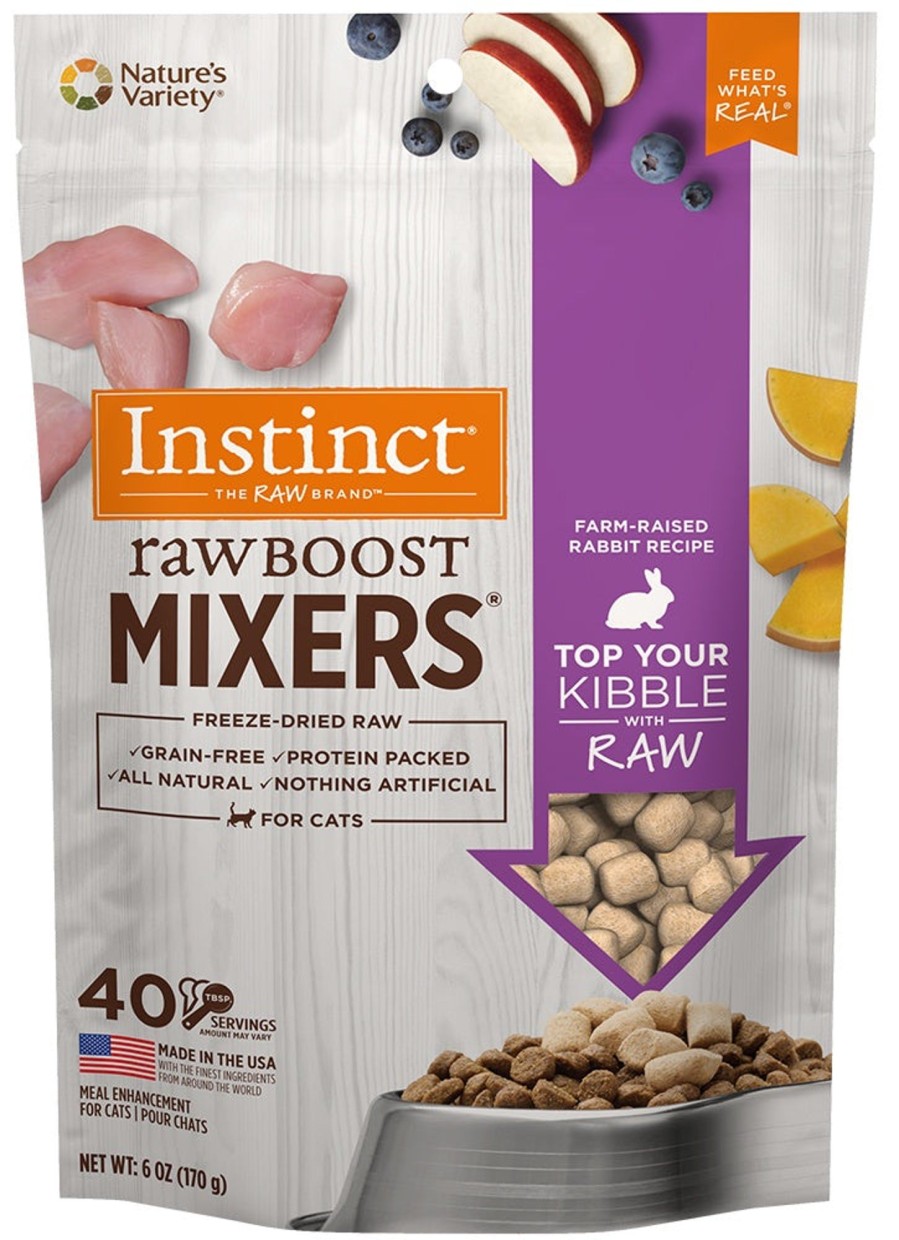 Cat Nature's Variety Freeze Dried | Instinct Raw Boost Mixers Grain Free Rabbit Formula Freeze Dried Cat Food Topper