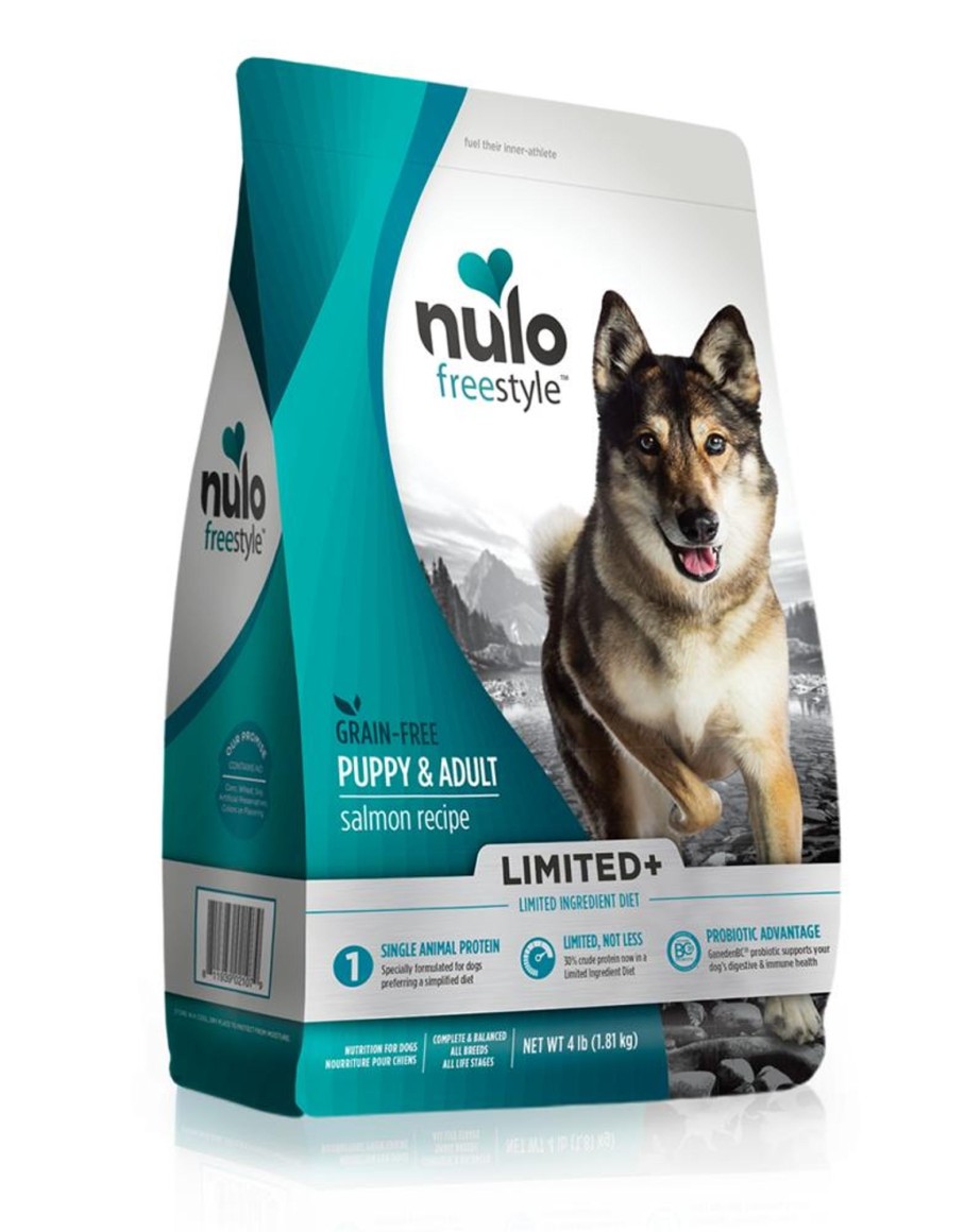 Dog Nulo Dry Food | Nulo Freestyle Limited+ Grain Free Salmon Recipe Puppy & Adult Dry Dog Food