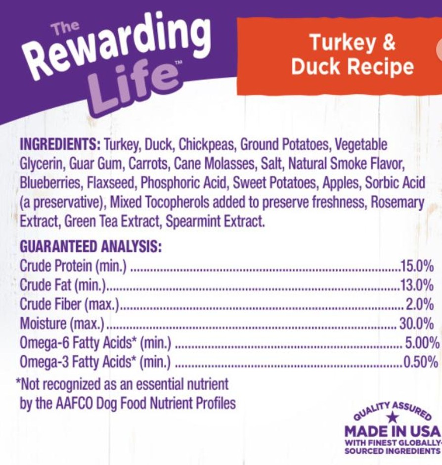 Dog Wellness | Wellness Rewarding Life Soft & Chewy Dog Treats Grain Free Turkey & Duck