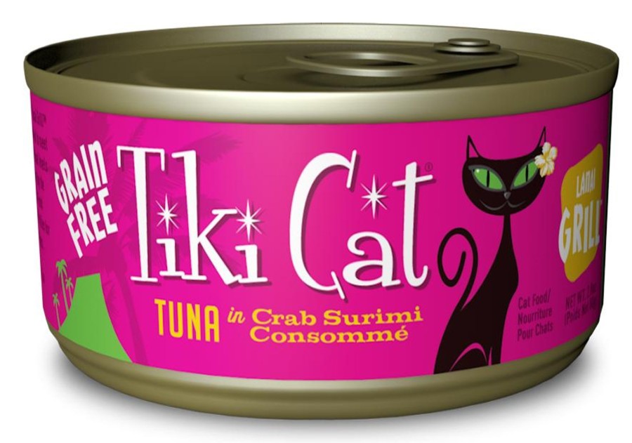 Cat Tiki Cat Wet Food | Tiki Cat Lanai Luau Grain Free Tuna In Crab Surimi Consomme Canned Cat Food