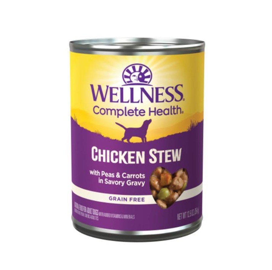 Dog Wellness Wet Food | Wellness Grain Free Natural Chicken Stew With Peas And Carrots Wet Canned Dog Food