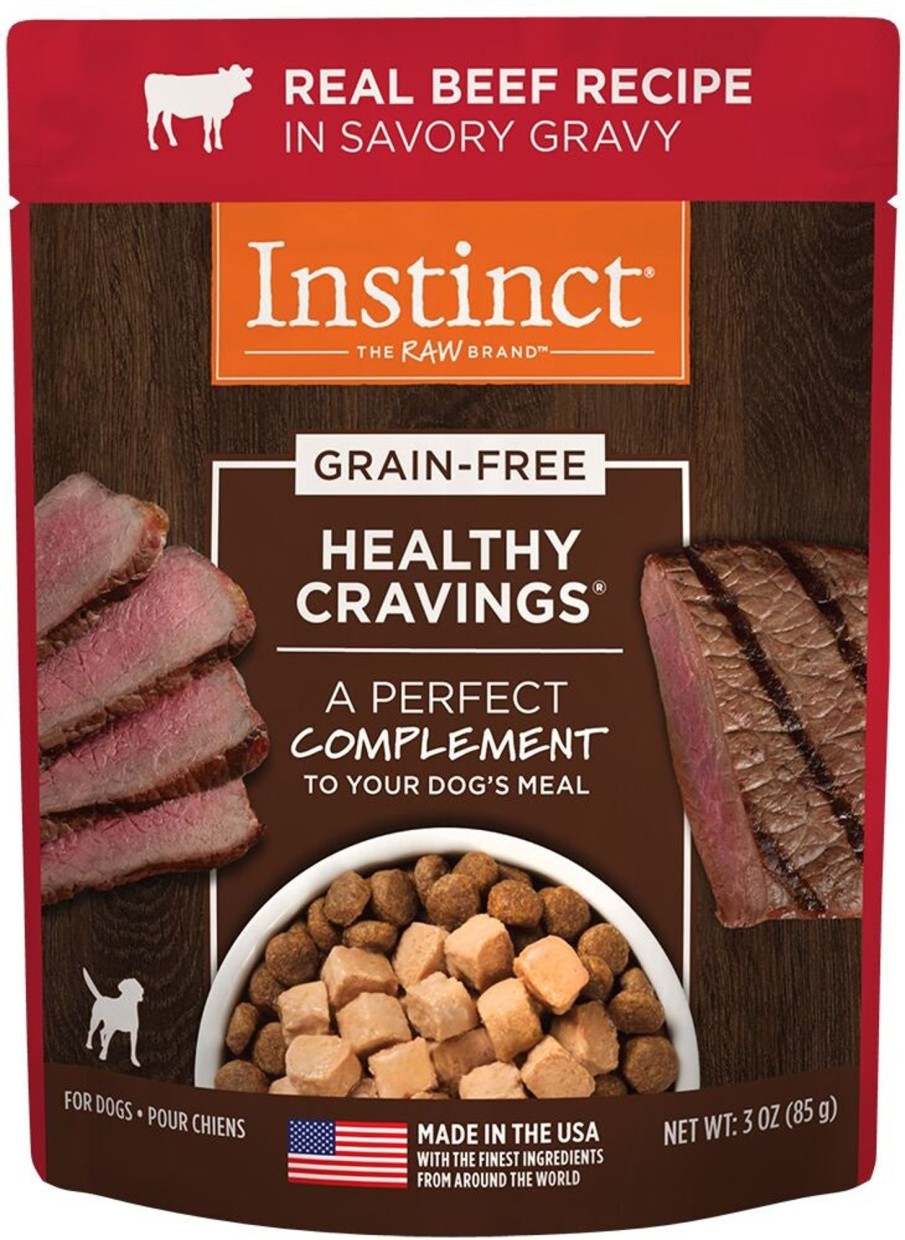 Dog Nature's Variety | Instinct Healthy Cravings Grain-Free Tender Beef Recipe Meal Topper Pouches For Dogs