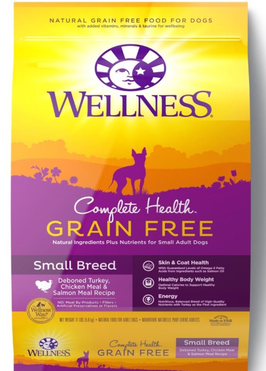 Dog Wellness | Wellness Complete Health Grain Free Small Breed Deboned Turkey, Chicken Meal And Salmon Meal Recipe Dry Dog Food