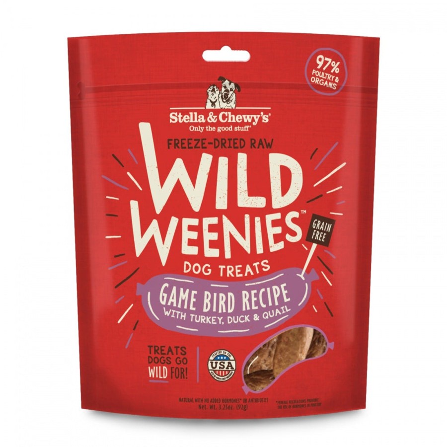 Dog Stella u0026 Chewy's | Stella & Chewy'S Wild Weenies Grain Free Red Game Bird Recipe Freeze Dried Raw Dog Treats