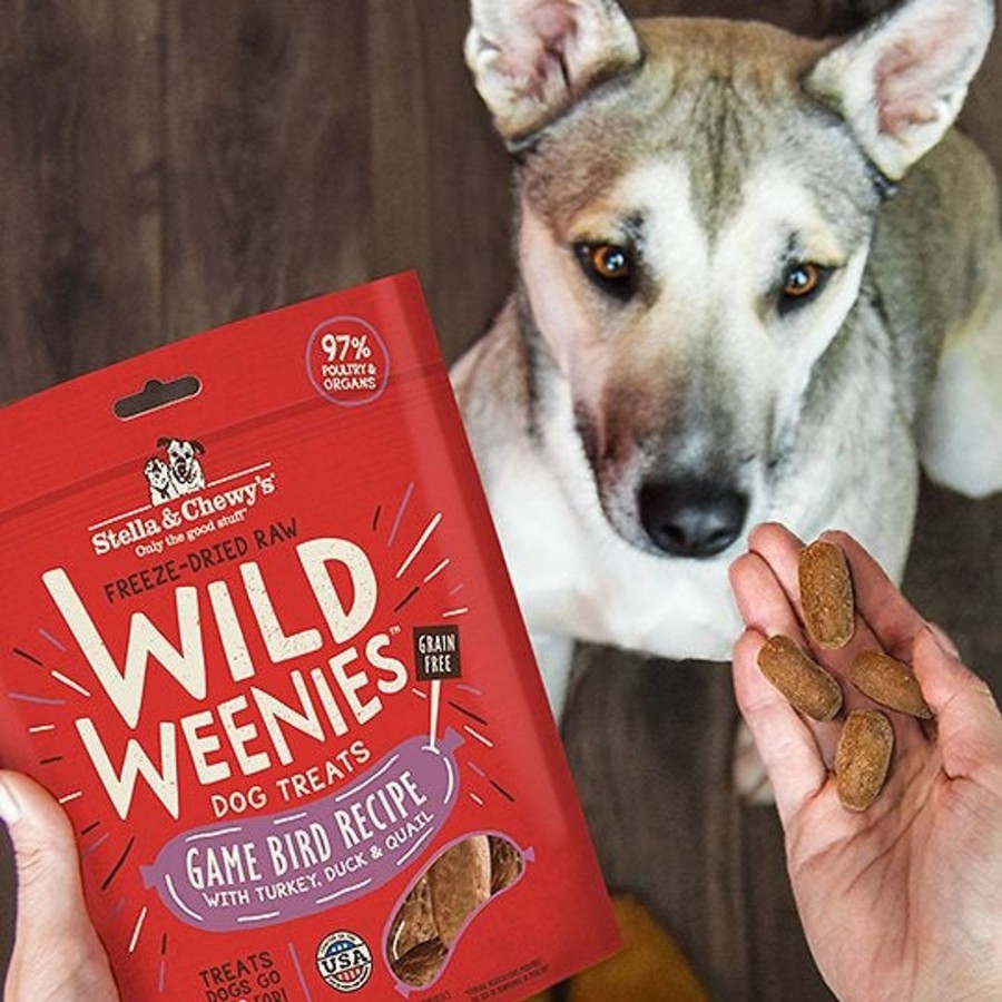 Dog Stella u0026 Chewy's | Stella & Chewy'S Wild Weenies Grain Free Red Game Bird Recipe Freeze Dried Raw Dog Treats