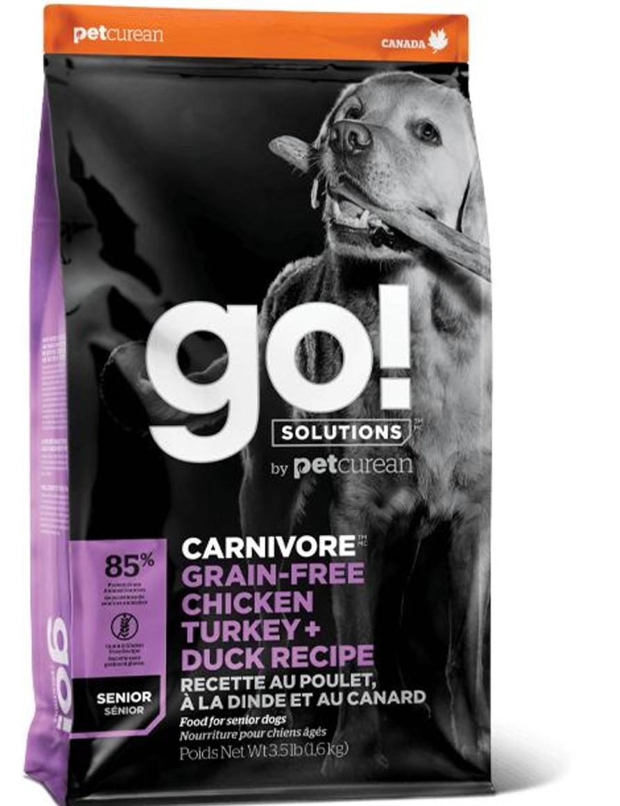 Dog Petcurean Dry Food | Petcurean Go! Solutions Carnivore Grain Free Chicken, Turkey, & Duck Recipe Senior Dry Dog Food