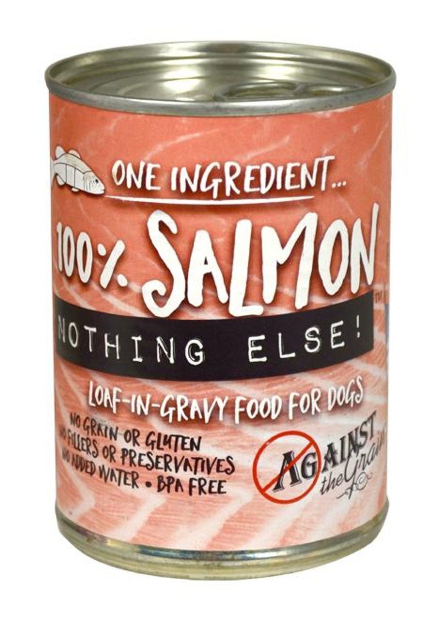 Dog Against the Grain Wet Food | Against The Grain Nothing Else Grain Free One Ingredient 100% Salmon Canned Dog Food