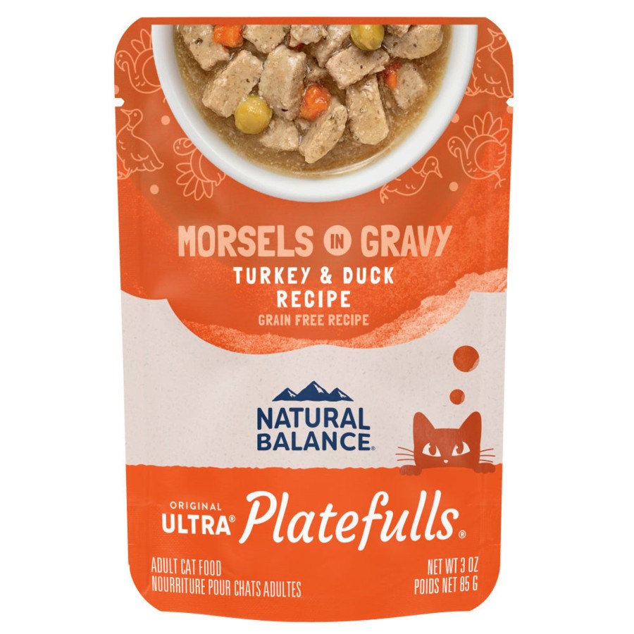 Cat Natural Balance Wet Food | Natural Balance Original Ultra Platefulls Turkey & Duck Recipe Morsels In Gravy Wet Cat Food Pouches