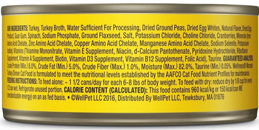 Cat Wellness Wet Food | Wellness Grain Free Natural Turkey Morsels Dinner Canned Cat Food