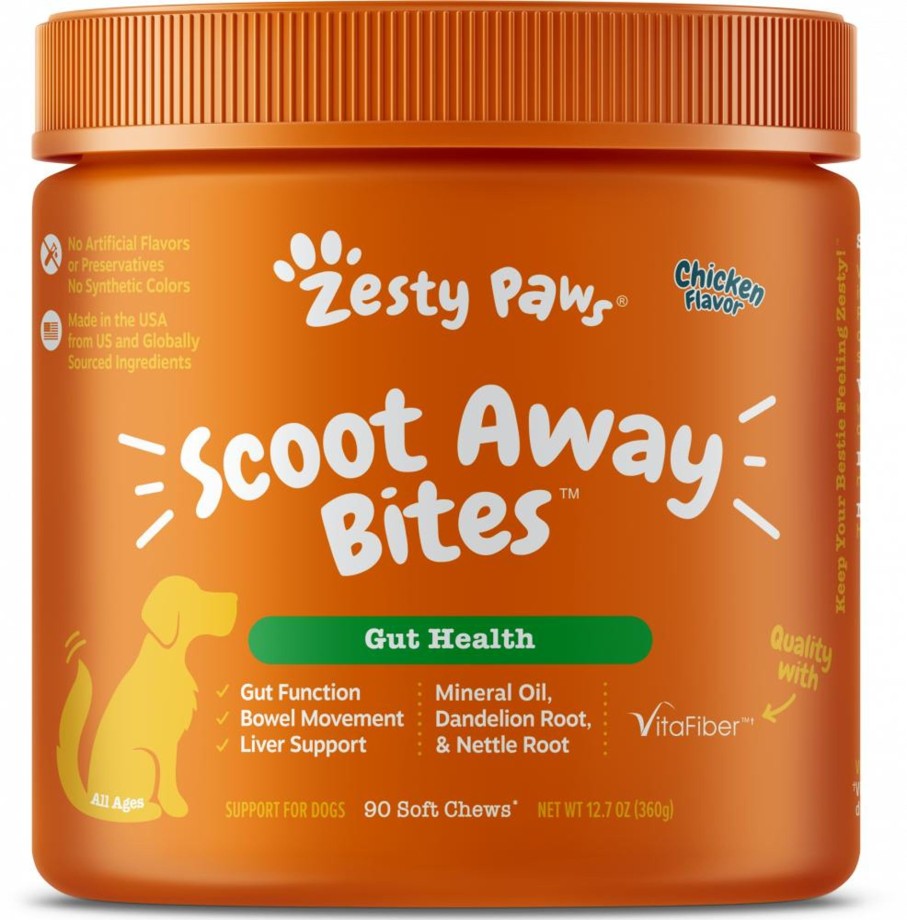 Dog Zesty Paws | Zesty Paws Anal Gland Health Scoot Away Bites For Digestive & Immune Support Chicken Soft Chews For Dogs