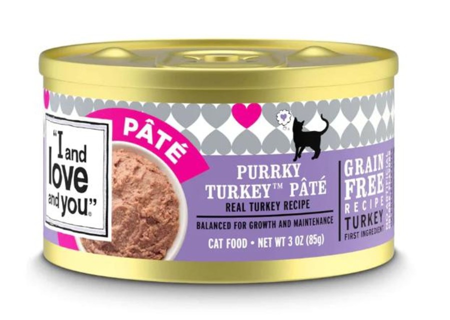 Cat I and Love and You Wet Food | I And Love And You Grain Free Purrky Turkey Pate Recipe Canned Cat Food