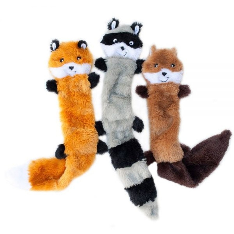 Dog ZippyPaws | Zippypaws Skinny Peltz Set Of 3 No Stuffing Plush Dog Toys