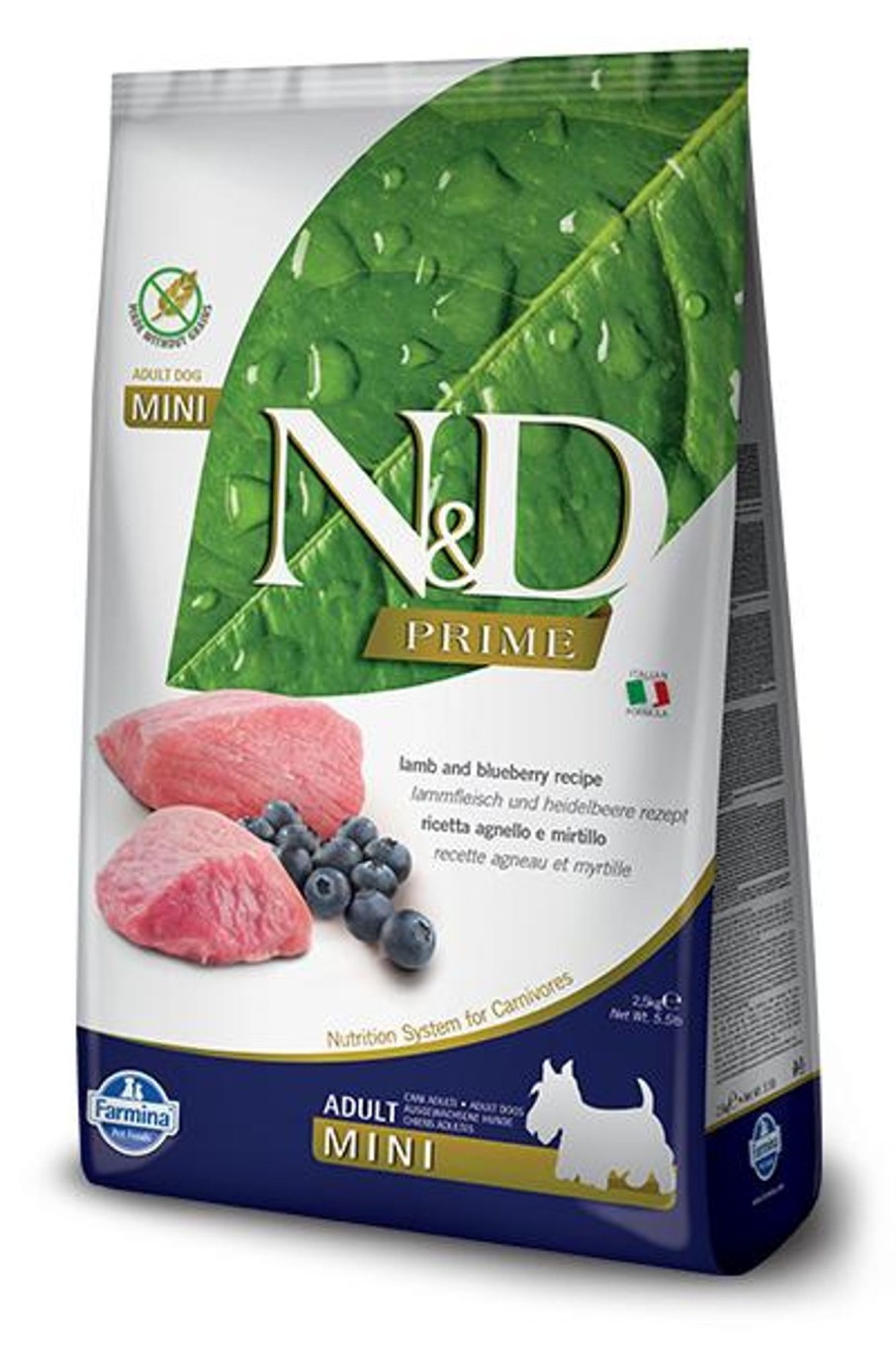 Dog Farmina Pet Foods | Farmina Prime N&D Natural & Delicious Grain Free Mini Adult Lamb & Blueberry Dry Dog Food