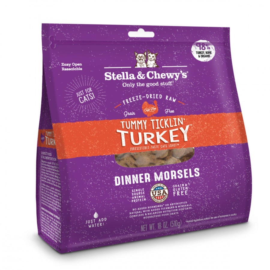 Cat Stella u0026 Chewy's Freeze Dried | Stella & Chewy'S Tummy Ticklin' Turkey Dinner Morsels Grain Free Freeze Dried Raw Cat Food