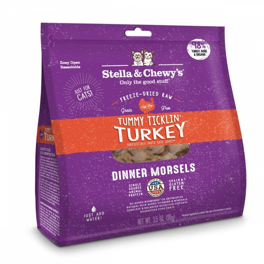 Cat Stella u0026 Chewy's Freeze Dried | Stella & Chewy'S Tummy Ticklin' Turkey Dinner Morsels Grain Free Freeze Dried Raw Cat Food