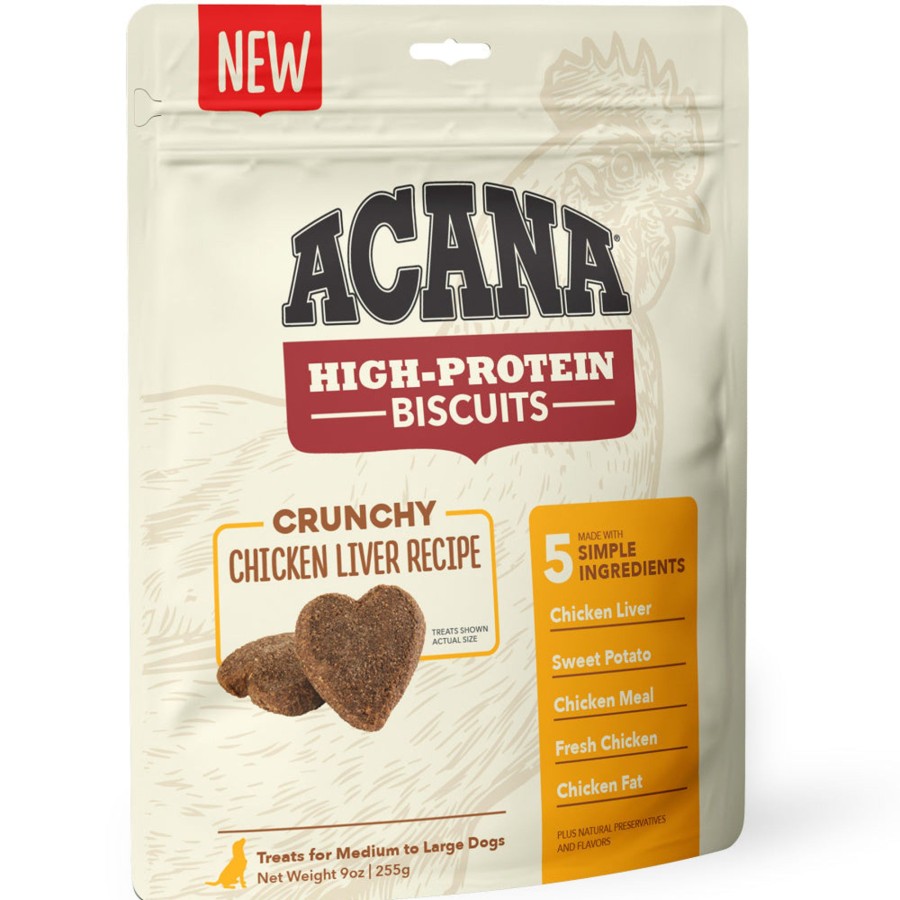 Dog ACANA | Acana Crunchy Biscuits High-Protein Chicken Liver Recipe Dog Treats