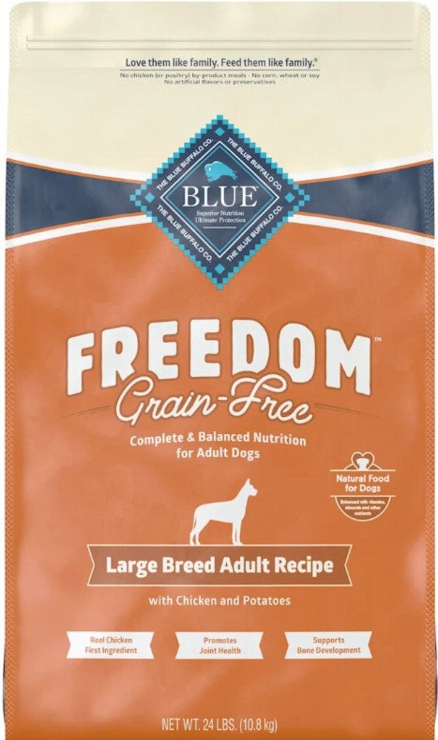 Dog Blue Buffalo Dry Food | Blue Buffalo Freedom Grain-Free Large Breed Adult Chicken Recipe Dry Dog Food