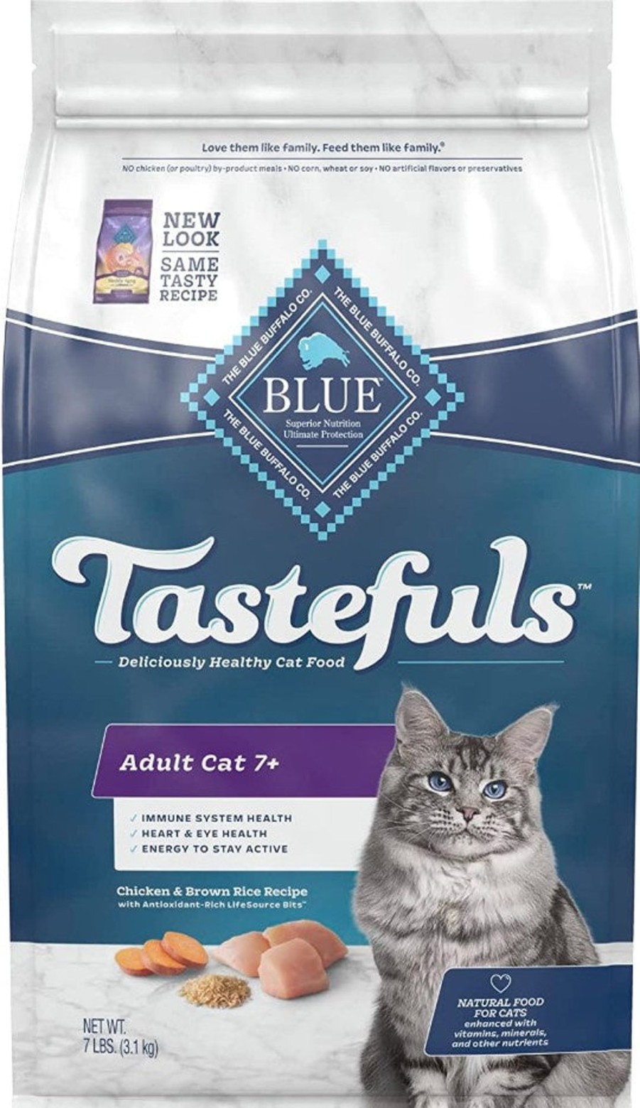 Cat Blue Buffalo Dry Food | Blue Buffalo Tastefuls Adult Cat 7+ Chicken & Brown Rice Recipe Dry Food