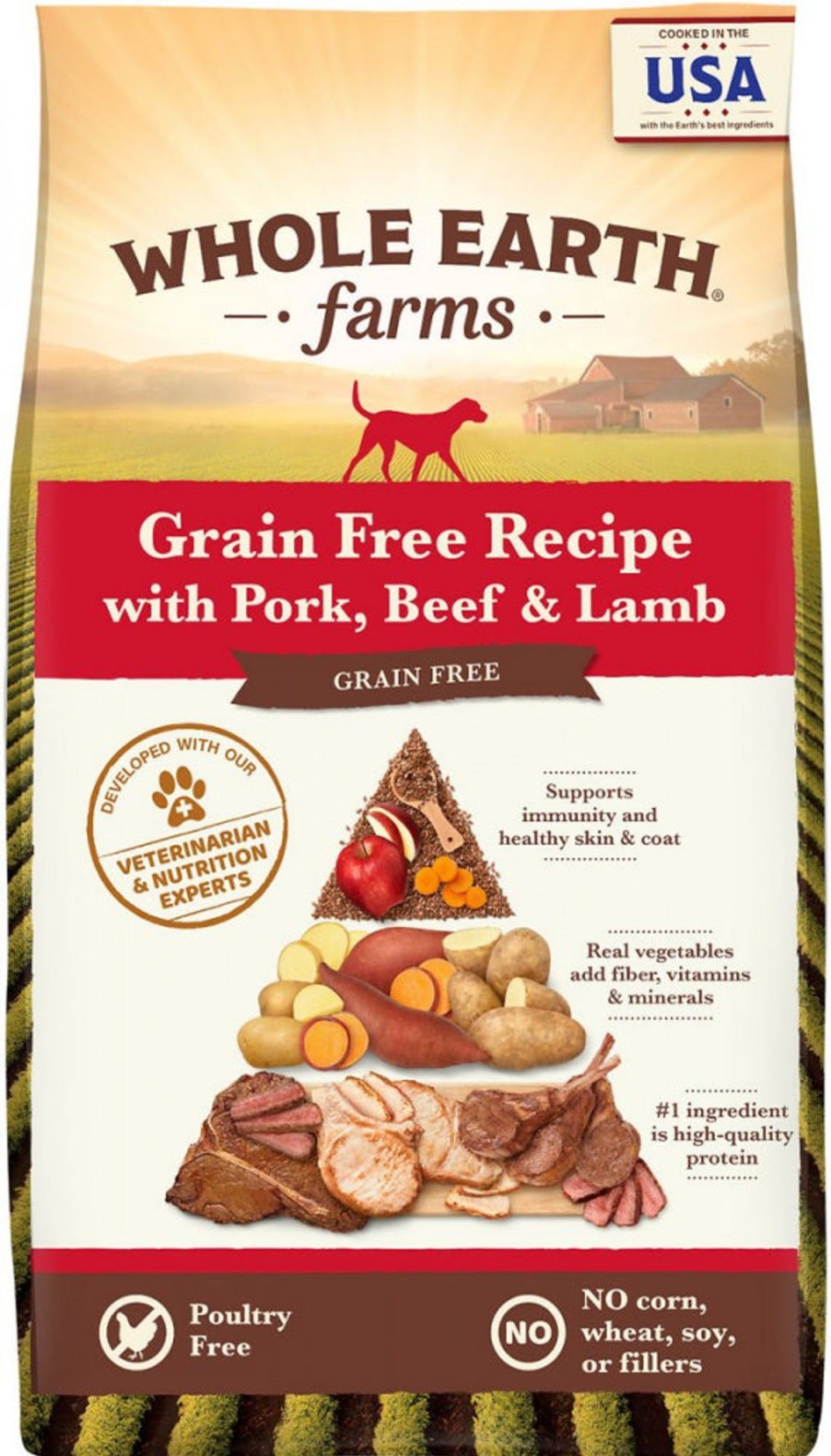 Dog Whole Earth Farms Dry Food | Whole Earth Farms Grain Free Recipe With Pork, Beef And Lamb Dry Dog Food